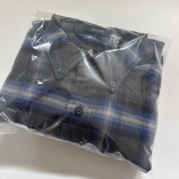 PENDLETON Mens Small Cotton Flannel MASON Plaid BLUE Gray Camping Hiking - Picture 10 of 10